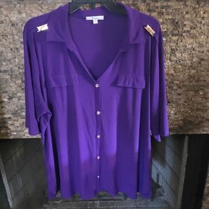 89th + Madison Deep Purple Button Down Shirt